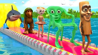 Long Slide Game With Cow Elephant Gorilla Hippopotamus Tiger 3d Animal Game Funny 3d Animals