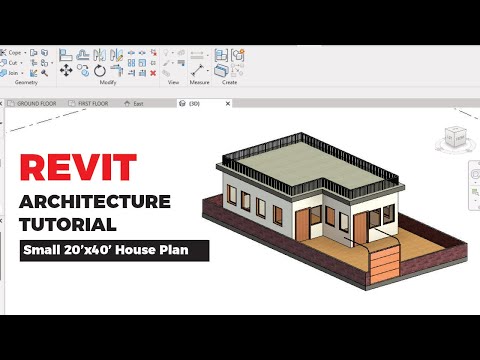 Revit Architecture Tutorial | Small House Design 20'x40' | Step by Step Modeling