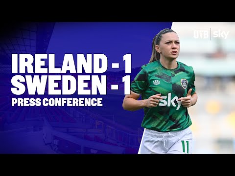 Vera Pauw and Katie McCabe talk to the media after Ireland's draw in Sweden