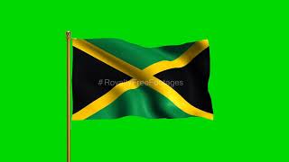 Jamaica National Flag | World Countries Flag Series | Green Screen Flag | Royalty Free Footages