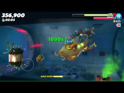 Hungry shark world eating atomic shark