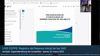 LIVE CCPPE: Registro del Balance inicial SAS Invitado: Superintendencia de Compañías - 02 marzo 2023