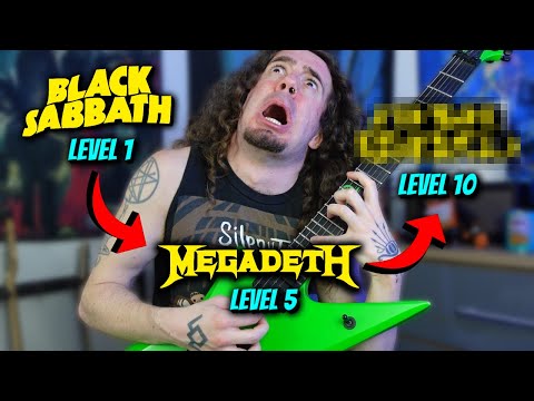10 Levels Of Iconic METAL Solos Pt.1 (From NOOB To IMPOSSIBLE) w/ Tabs!