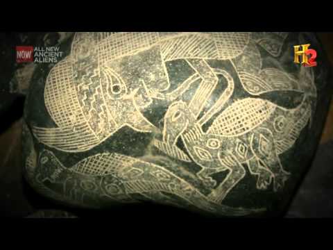 Ica Peru . Ancient stone carvings with humans and dinosaurs [Ancient Aliens]