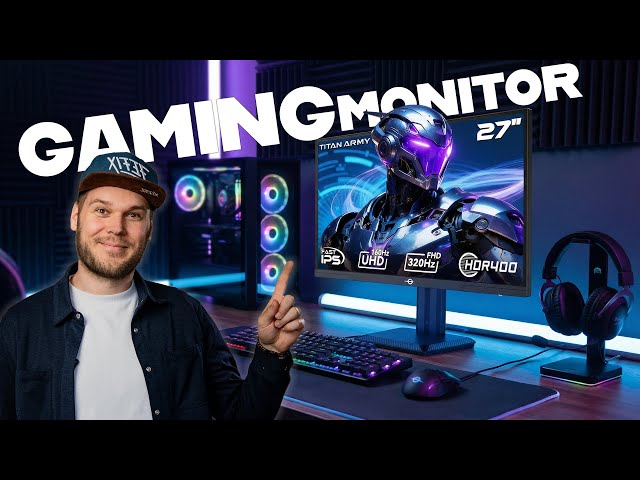 Vídeo relacionado con TITAN ARMY Monitor Gaming 27 Pulgadas, 4K@160Hz, FHD@320Hz Dual Mode, Fast IPS 1ms, HDR400, Adaptive-Sync, 135% sRGB, Soporte Giratorio y Elevable, VESA 100 * 100mm, HDMI 2.1, DP 1.4, P2712V