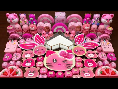 SPECIAL PINK HELLO KITTY - Mixing Random Things Into Glossy Slime ! Satisfying Slime Videos #1222