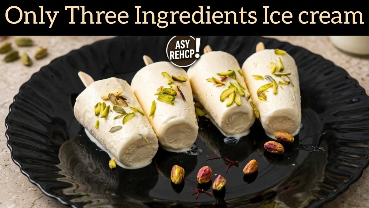 Three ingredients Ice Cream Recipe without Sugar by your Perfect plate