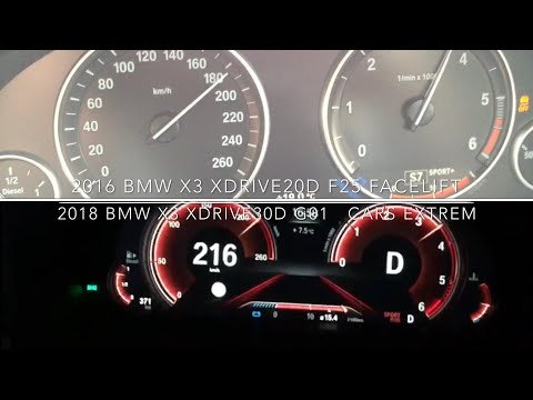 0-230 KM/H 2018 BMW X3 xDrive30d G01 VS 2016 BMW X3 xDrive20d F25 Facelift Acceleration