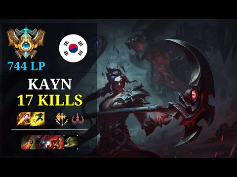 Kayn Jungle vs Hecarim - 17 kills - Wanderland KR Challenger (744 LP) Patch 10.22
