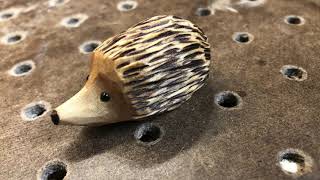 How to Carve a Hedgehog wood carving out of basswood hand carving flexcut knife