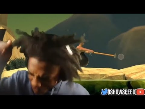 IShowSpeed losing his mind over Getting Over It