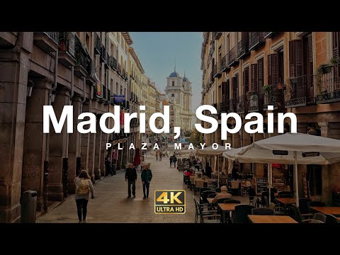 Madri, Espanha 🇪🇸 / Passeio a pé pela Plaza Mayor (4K UHD 60FPS)