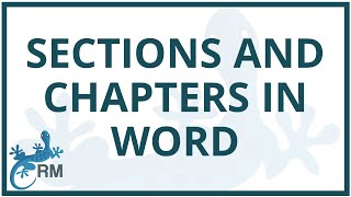 How to create sections in Word | Get each chapter to start on a new pa