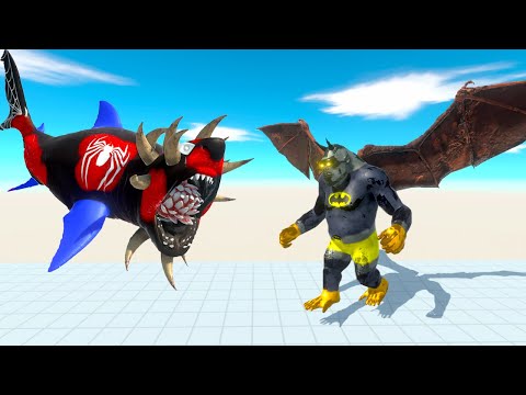 BATMAN GORO vs MUTANT MEGALODON DEATH RUN - Animal Revolt Battle Simulator
