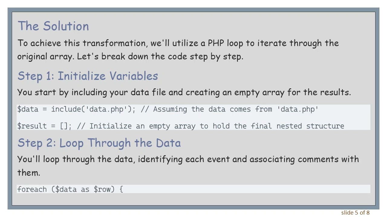 Create Nested Arrays from Sequential Arrays in PHP