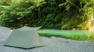 Solo Camping by the Emerald Green River | ASMR
