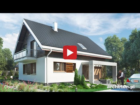 Projekt domu Oberek - archeton.pl - z użytkowym poddaszem 177,3 m2