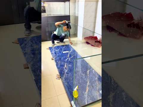 🛠️ Giant Glass Aquarium Build | 2500mm Fish Tank Setup 🔧🐠 #Shorts #FishTankSetup #AquariumBuild