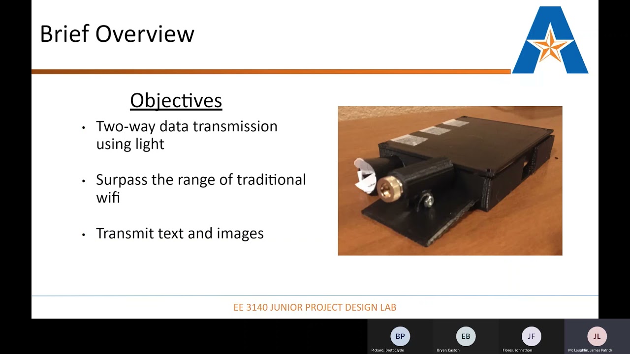 Free-Space Optical Data Transmission Demonstration