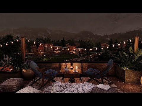 Fall Asleep On This Cozy Rooftop🌙Summer Night Sounds: Wind Sounds, Nature Sounds, Wind Chimes & More