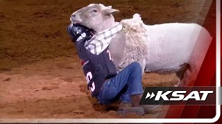 These two Mutton Bustin' contests held on tight during San Antonio Stock Show & Rodeo competition