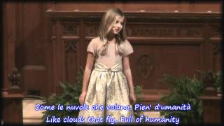 Nella Fantaisa by Jackie Evancho at Houston concert with lyrics