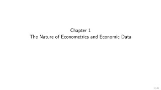 Wooldridge Econometrics for Economics BSc students Ch. 1: Nature of Econometrics and Economic Data