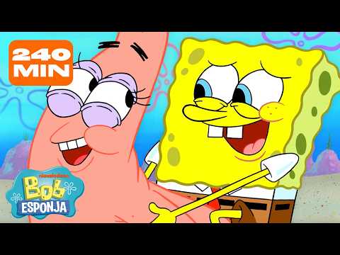 Bob Esponja | 4 horas de aventuras do Bob Esponja e do Patrick 🧽⭐ | Bob Esponja em Português