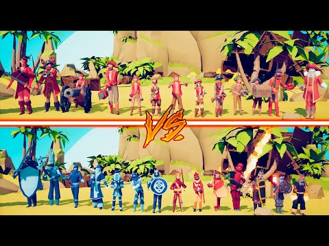 MEGA PIRATE TEAM vs ICE AND FIRE TEAM - Totally Accurate Battle Simulator | TABS