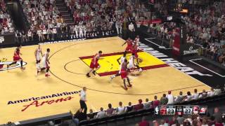 NBA 2K15 - Hassan Whiteside with the rejection and point.