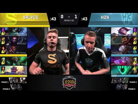 H2K vs SPY, Game 2   EU LCS 2017 Summer    H2K vs Splyce G2