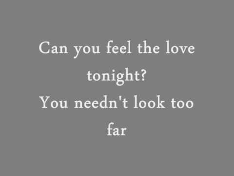 Can You Feel The Love Tonight- The Lion King (lyrics)