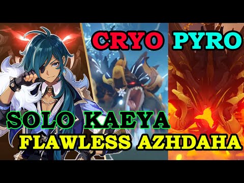[NO DAMAGE] AZHDAHA (Pyro/Cryo) SOLO - C1 Kaeya - Flawless - No Shield - Part 2 - Genshin Impact