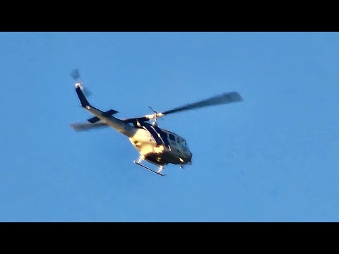 Santa Barbara County UH-1H Huey 308... flying over the house.