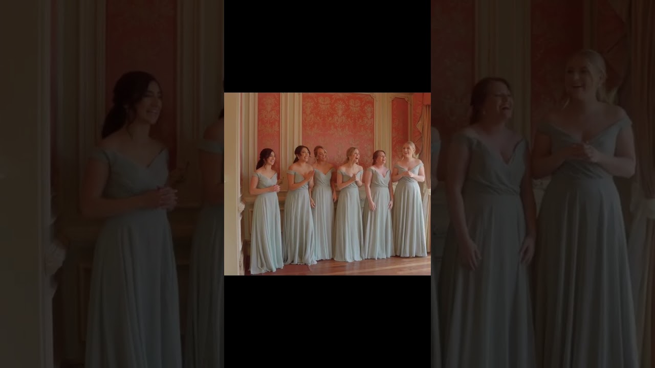 1st look w/Bridesmaids🥹#wedding#weddingdress#weddingday#bride#beautiful#bridetobe#love#happy#funny