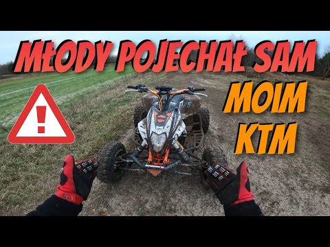 Młody tak stestował quada, że aż go szkoda, ale chociaż dał dobrą recenzje - Quad KTM Enduro Opa