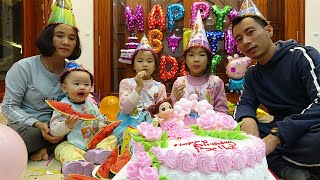 Happy birthday to baby song with birthday cake and many color toys &amp; Nursery rhymes for babies &amp; kid