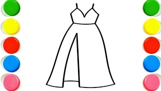 Beautiful Dress 👗 Drawing, Painting & Coloring For Kids and Toddlers_ Child Art#drawing#coloring
