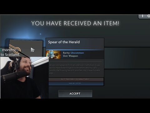 Gorgc receives Spear of the Herald after 1/12 PA game #dota2 #gorgc