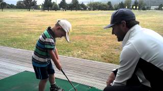 Samuel working with his coach Dean Kingsbeer