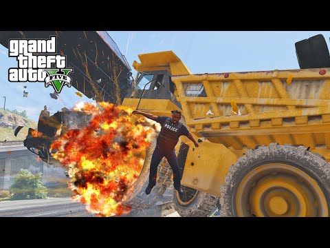 GTA 5 ENORMOUS DUMP TRUCK CRASHES COMPILATIONS - DESTRUCTION