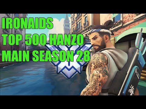 IRONAIDS HANZO MAIN GAMEPLAY - TOP 500 OVERWATCH SEASON 28