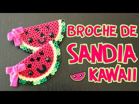 Broche sandía en Píxel Art (Manualidades fáciles con hama beads)