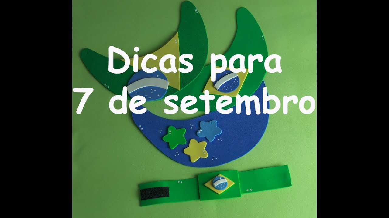 Pulseira e viseira em EVA para 7 de setembro.