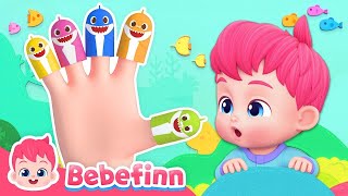 NEW 🦈 Shark Finger Family   Baby Shark Doo Doo Doo   Bebefinn Best Songs and Nursery Rhymes