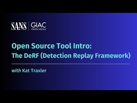 Open Source Tool: The DeRF (Detection Replay Framework)