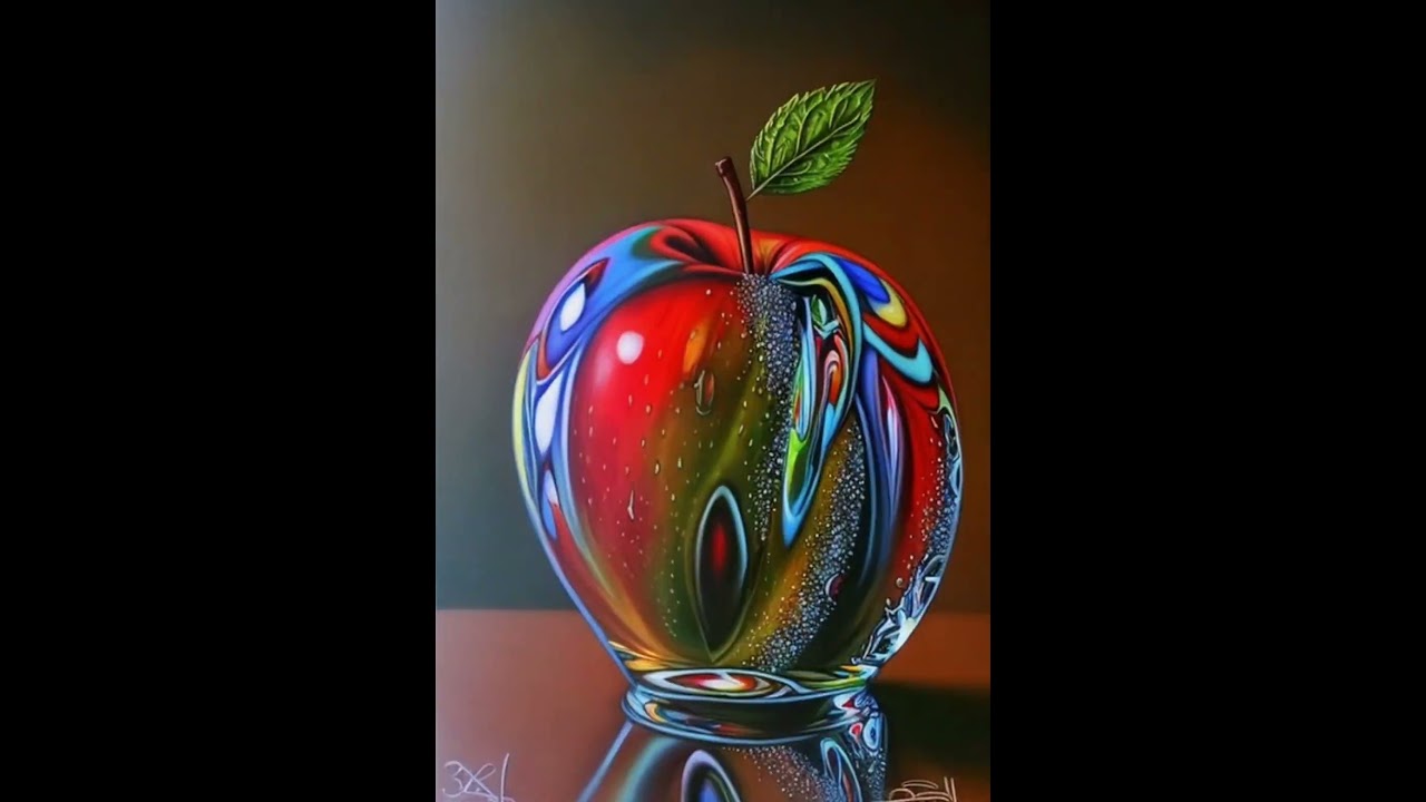 Apple #stablediffusion #deforum #ai #apple #liquid #glass #fruit #magic #miracle #elements #colorful