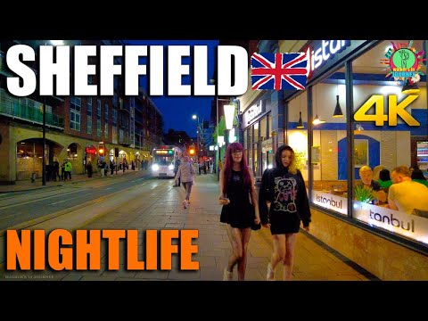 Dancing through the Night: Sheffield's Nightlife Hotspots Walking Tour 4K