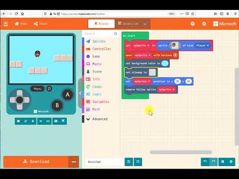 Schwerkraft (physics/gravity) in jump'n runs mit arcade.makecode.com