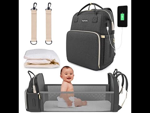 Diaper Bag with Changing Station Diaper Backpack with USB Charging Port,Multi Function Diaper Bag Backpack Stroller Straps and Large Capacity